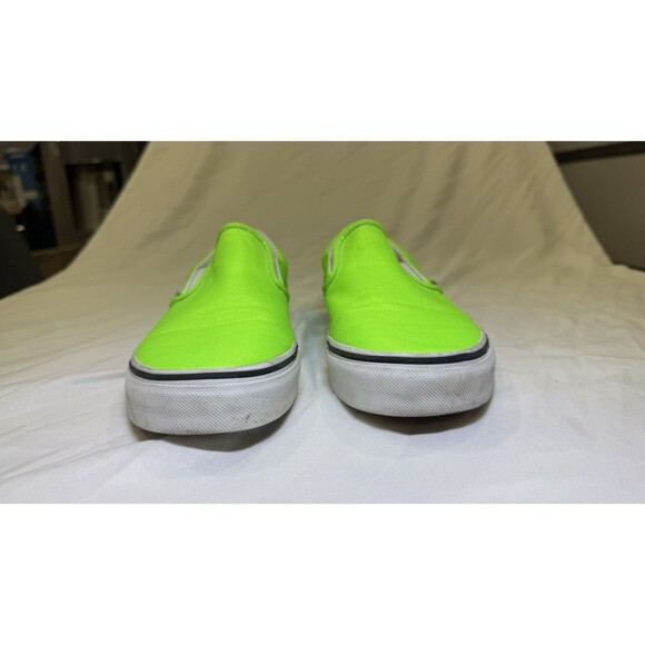 VANS Classic Canvas Slip-On Low Top Neon Green Unisex US Men 8 / Women 9.5 - Picture 2 of 10
